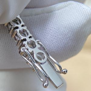 カスタマイズ可能18KゴールドテニスブレスレットAU750 VVS VSダイヤモンドバターカップスカラップクラシックダイアナチャーリークラウドラボファインバングル - Product Image 6