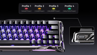 Clavier mécanique de jeu GravaStar Mercury V60 Pro avec interrupteurs magnétiques filaires, interrupteurs UFO remplaçables à chaud, taux de polling 8K