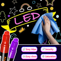 Marqueur de craie fluorescent UV néon, non toxique, à base d'eau, marqueur de tableau LED, stylo de craie liquide pour peinture sur feuille acrylique lumineuse