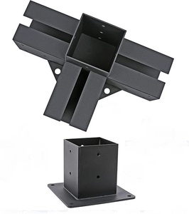 Support d'angle à Angle droit à 4 voies en acier inoxydable avec vis pour support de Pergola à faisceaux de <span class=keywords><strong>bois</strong></span> 4*4 - Product Image 4
