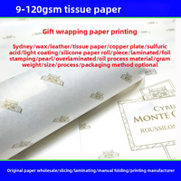Papel de Seda Translúcido de 17 g/m² con Logotipo Estampado en Oro Personalizado, Papel de Seda para Envolver Regalos, Ropa y Vino, Disponible OEM