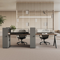 Poste de travail de bureau moderne haut de gamme pour 6 à 4 personnes, design modulaire en MDF écologique, utilisation commerciale et comptable