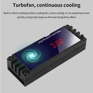 Dissipatore di Calore TISHRIC in Alluminio per SSD M2 2280 22110, Raffreddamento per Disco Rigido con Pad Termico, Ventola e Display della Temperatura - Product Image 6