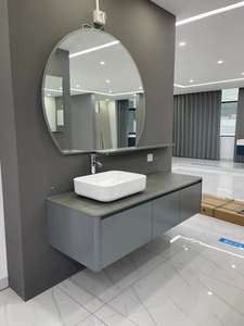 Governo rotondo del PVC dello specchio del bagno <span class=keywords><strong>sanitario</strong></span> di lusso fissato al muro di progettazione speciale variopinta commerciale per l'hotel - Product Image 5