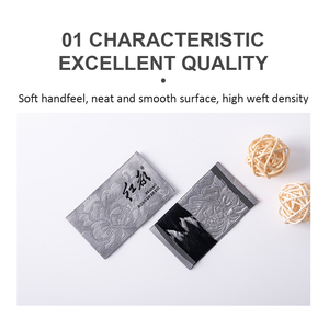 Label tenun leher poliester timbul kustom label pakaian Logo medali mode dengan lipatan Tengah pola besar gaya Manhattan - Product Image 4