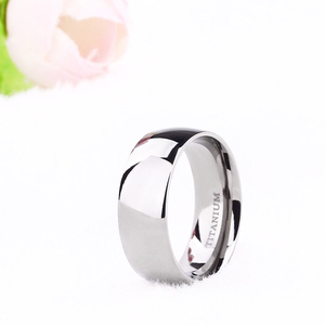 Nhẫn nam titan OAHLAN 8mm màu bạc, đánh bóng, kiểu dáng cổ điển, nhẫn đính hôn nữ, nhẫn cưới, trang sức thời trang, quà tặng - Product Image 3