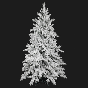 Alberi di Natale Bianchi in PET di Alta Qualità, <span class=keywords><strong>Tipo</strong></span> <span class=keywords><strong>Pino</strong></span> Fiorito con Effetto Neve, per Decorazioni Domestiche - Product Image 1