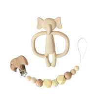 Lot de 2 attaches-sucettes en silicone pour bébés nouveau-nés, avec jouets de dentition animaux (éléphant, lapin) – Cadeau idéal – Meilleures ventes