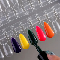 Carte de couleurs d'ongles en plastique 36 couleurs en gros, échantillons de couleurs d'ongles réutilisables, présentoir de couleurs d'ongles détachable et amovible