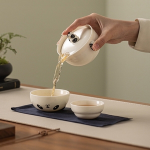 ชุดน้ำชาพกพาลายแพนด้าน่ารัก 1 กาน้ำชา 2 ถ้วยเซรามิก ชุดน้ำชา<span class=keywords><strong>จีน</strong></span>กังฟู พร้อมกล่องของขวัญ - Product Image 5