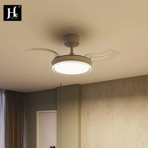 Ventilateur de plafond LED moderne blanc avec lames de 36/42 pouces, dimmable, 220V, rétractable, télécommande, avec lumière pour chambre à coucher - Product Image 6