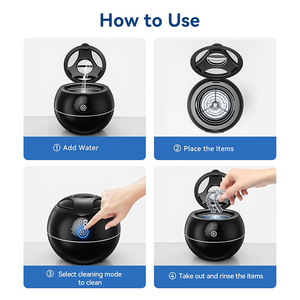 Nettoyeur <span class=keywords><strong>dentaire</strong></span> électrique intelligent portable à ultrasons 45 kHz pour appareils orthodontiques avec 4 modes et minuterie numérique - Product Image 6
