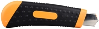 Couteau utilitaire rétractable en plastique avec poignée en TPR, auto-chargeant, avec 8 lames de 18 mm
