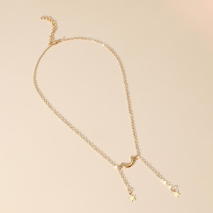 Collier pendentif étoile en croissant transfrontalier européen et américain pour femmes Chaînes minimalistes élégantes pour célébrités Internet - Product Image 5