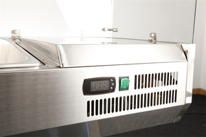 Bonita mesa de cristal, barra de ensaladas, encimera, barra de ensaladas refrigerada para cocina de restaurante - Product Image 5