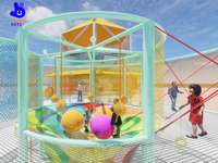 Filet d'escalade commercial extérieur, trampoline, grande structure de jeu sécurisée en nylon multi-niveaux pour parc pour enfants