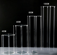 A00496-Clear acrylique fleur Vase pièce maîtresse mariage présentoir cristal Table décoration fleur StandHolder événement fête décor