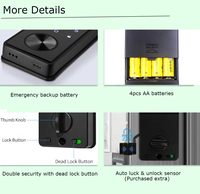 בטוח משלוח בית מלון אבטחת מערכת Wifi Knob כרטיס Deadbolt נעילת מקשים QR קוד חכם דיגיטלי מנעול דלת