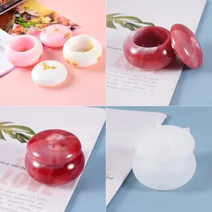 Epoxy Silicone Nhựa Khuôn Set Kit Với Nắp Bánh Jar Lưu Trữ Chai Và Pha Lê Nến Chủ Khuôn Mẫu Cho Tự Làm Nhựa Nghệ Thuật Đúc