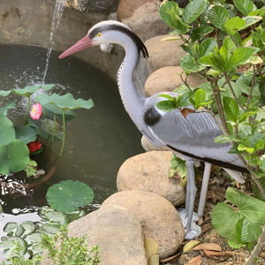 Jardín Gran pájaro asustar caza señuelos jardín ornamento Garza gris para Decoración - Product Image 3