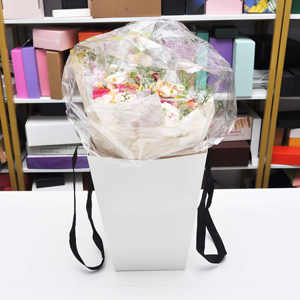 Custom <b>Large</b> Size Colored Clear Window Transparent Flower Shop Bouquet Packaging Wedding Birthday Paper <b>Gift</b> <b>Bag</b> - Product Image 3
