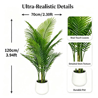 Palmier Areca Artificiel en Plastique, Effet Réel, 120 cm, Vert Décoratif pour Décoration d'Espaces Domestiques à Faible Entretien (Vente en Gros)