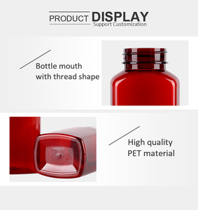 Botella de 150 ml para Suplementos Vitamínicos en Cápsulas, Color Rojo, Grado Alimenticio, con Tapa Metálica de Rosca, Personalizable - Product Image 3