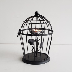 redondo antiguo Metal pájaro jaula titular de la vela con candelita tazas de hierro titular de la vela linterna - Product Image 3