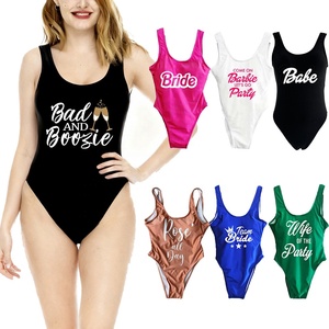 Traje de Baño de Una Pieza para Novia, Corte Alto, con Relleno Extraíble, Oferta de Verano, Logotipo Personalizado, Color Sólido, Sexy y Lujoso - Product Image 2