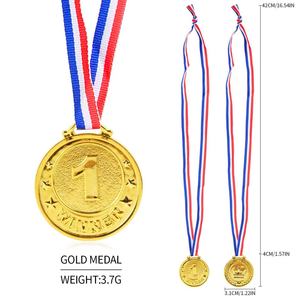 Medallas de Premio Personalizables para Niños en Plástico Dorado con Cinta para el Cuello, para Fiestas, Deportes y Juegos - Product Image 6