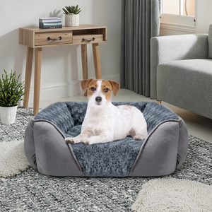 Sang Trọng Hình Chữ Nhật Chỉnh Hình Giường Con Chó Nhỏ Lớn Mùa Đông Có Thể Giặt Puppy Calming Cuddler Chống-Trượt Dưới Bền Cho Mèo Du Lịch - Product Image 1