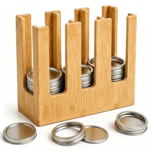 Wood Cup Lid <b>Storage</b> <b>Box</b> Rectangle Standing Type Kitchenware Organizer Desktop <b>Drawer</b> Organizer - Product Image 1