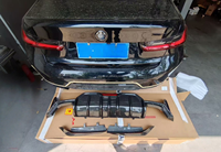 Diffuseur de pare-chocs en fibre de carbone sèche pour BMW Série 3 G20 G28 LCI, pare-chocs de voiture, diffuseur arrière avec feux de freinage horizontaux