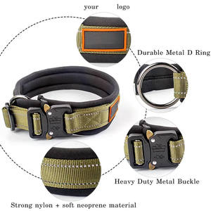 Luxury 2023 Custom Design Tactical <b>Dog</b> Collar Adjustable Polyester/Nylon Reflective Buckle Padded Handle Training Duty - Product Image 3