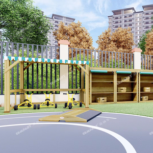 Parco Giochi per Bambini in Legno con Cucina Integrata, Cabina per Integrazione Sensoriale e Sport all'Aperto, e Armadio per Deposito - Product Image 2