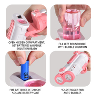 Pistola de Burbujas Eléctrica HTL al por Mayor para Niños, Máquina de Burbujas de Doble Cañón con Luces LED, Funciona con Pilas, Juego de Verano al Aire Libre