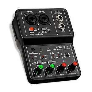 أعلى جودة USB كارت الصوت للاستوديو تسجيل البث الموسيقى تسجيل Teyun Q12 جهاز التحكم في الصوت خلاط