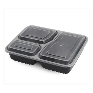 3 Compartment Plastic divided plastic food containers Food Storage Containers with lids
