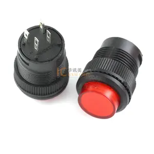 R16-503 Red color 4pin With lock and light Light Electric Kettle Switch Cover 16MM Push button Round switch with lamp