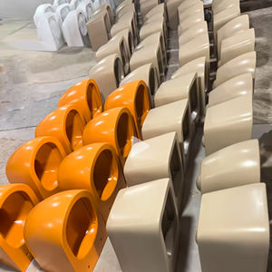 Inodoro Curva WC Rosa con asiento suave, naranja, sanitario, City, con esmalte extra, cisterna inteligente de doble descarga, color marino mate. - Product Image 6