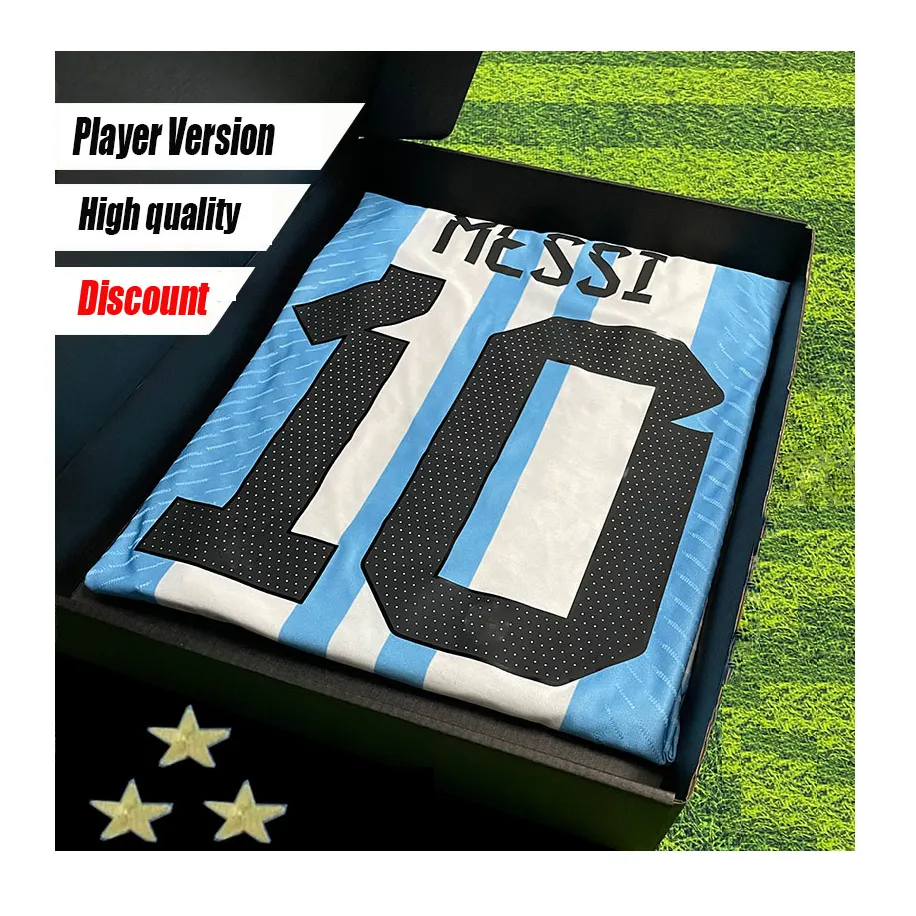 2022 World New custom print logo football soccer wear Argentina uniform shirt jersey set Cup player version