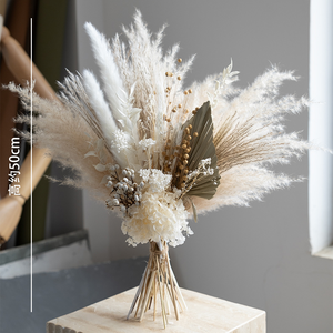 Bouquet de fleurs séchées décoratif Q-154 avec roseaux et pommes de pin pour mariage <span class=keywords><strong>table</strong></span> fleur décor à la maison hôtel événement - Product Image 5