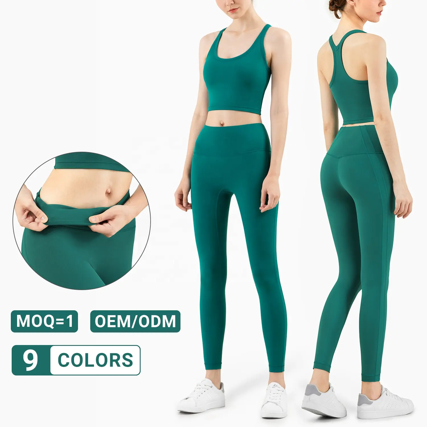 Custom Logo Stock Lulu Soft Women 2 Piece Yoga Set Sport Yoga Bra And Legging Set High Quality Gym Legging Bra Set