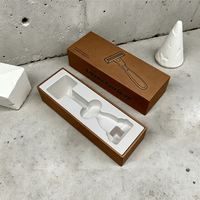 Boîte cadeau de rasoir de sécurité de luxe personnalisée avec logo, en carton rigide blanc, noir et beige, emballage personnalisé imprimé, coffret de rasage