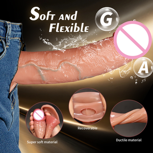 Control Remoto, Funda Realista de Silicona Líquida con 9 Vibraciones, Condón Acanalado y Extensor Eléctrico Hueco, Juguete para Retrasar la Eyaculación - Product Image 5