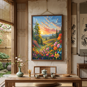 <strong>Custom</strong> <strong>Paint</strong> <strong>by</strong> <strong>Number</strong> Kit Spring Flower Landscape for Adults Acrylic Eco-friendly Canvas Home Wall Decor Gift Wholesale - Product Image 3