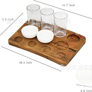 Plateau de dégustation de bière en bois à motifs, plateau de service multifonctionnel pour l'affichage de bière, vin et cocktails, usage résidentiel - Product Image 2