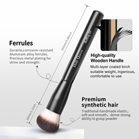 Daily Queen & Mor-phe 25 pinceaux de maquillage en poudre à manche noir brillant Nano Hair, qualité supérieure et sensation luxueuse, logo personnalisé