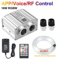 Kit de plafonnier étoilé 16W RGBW à double tête scintillante, DC12V, synchronisation musicale via application Bluetooth, pour toit de voiture et chambre d'enfant