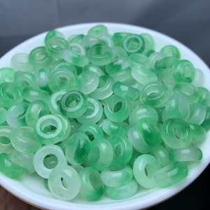 Perles rondes vertes dégradées certifiées NGTC Zhenzhen, 10 mm, pièces détachées, accessoires de bijoux DIY, boucles d'oreilles, jade en gros - Product Image 3